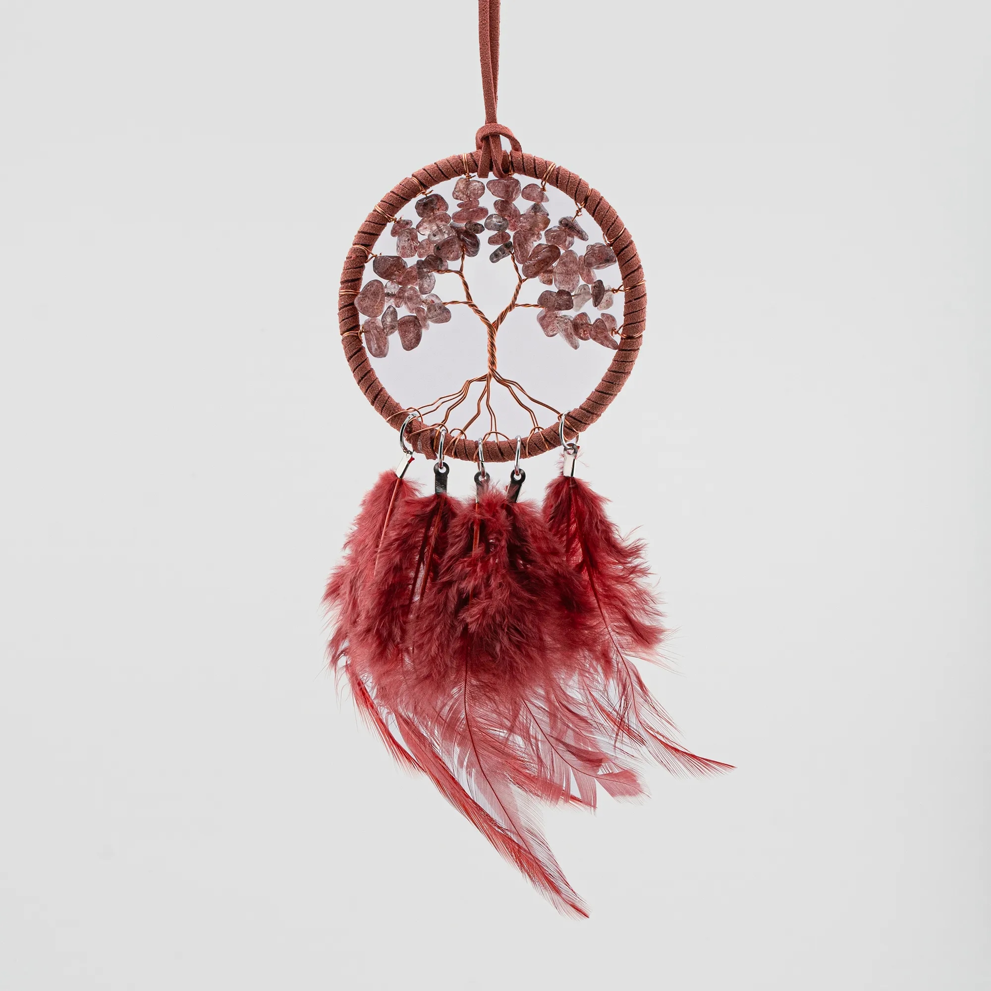 Attrape-Rêves Arbre de Vie Quartz Fraise