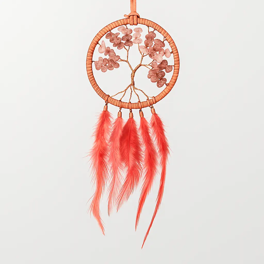 Attrape-Rêves Arbre de Vie Quartz Fraise