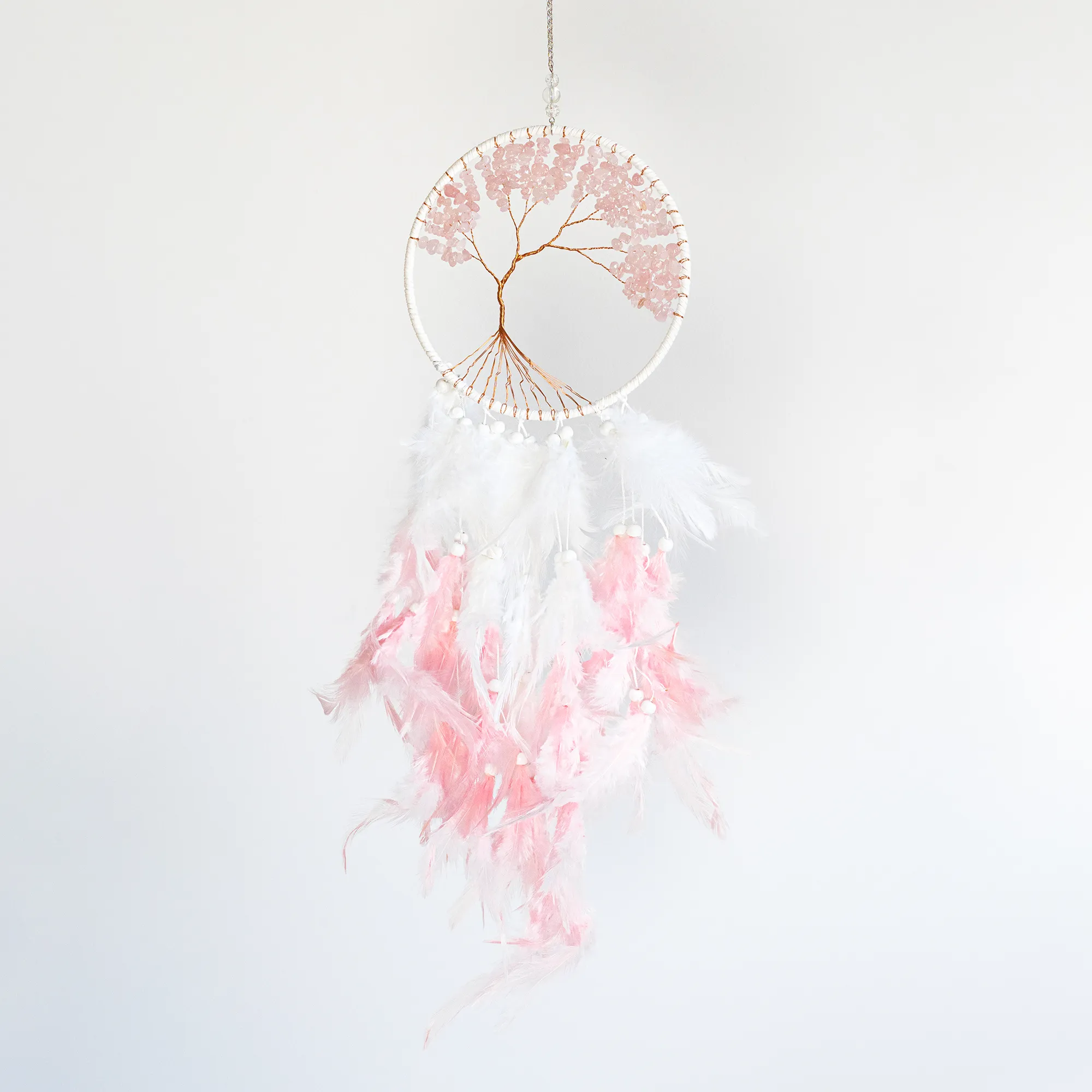 Attrape-Rêves Arbre de Vie Quartz Rose