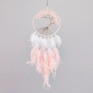 Attrape-Rêves Arbre de Vie Quartz Rose
