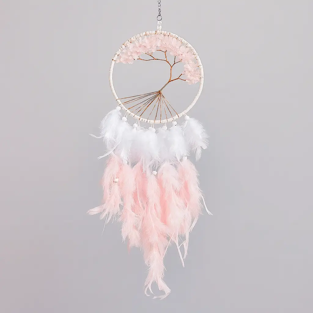Attrape-Rêves Arbre de Vie Quartz Rose