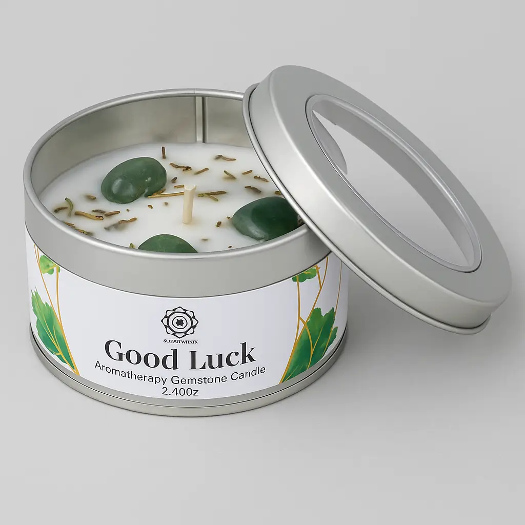 Bougie Aventurine – Bonne Chance (Patchouli)
