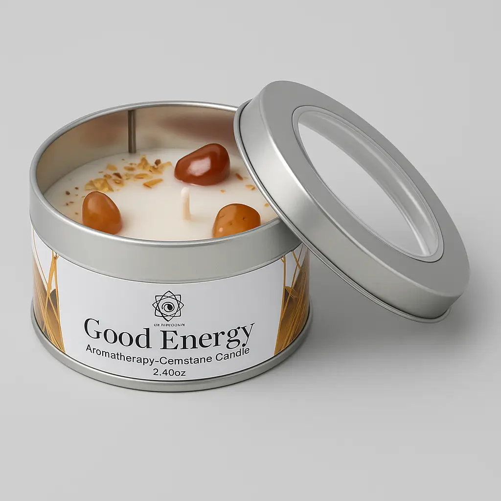 Bougie Cornaline – Énergie Positive (Palo Santo)