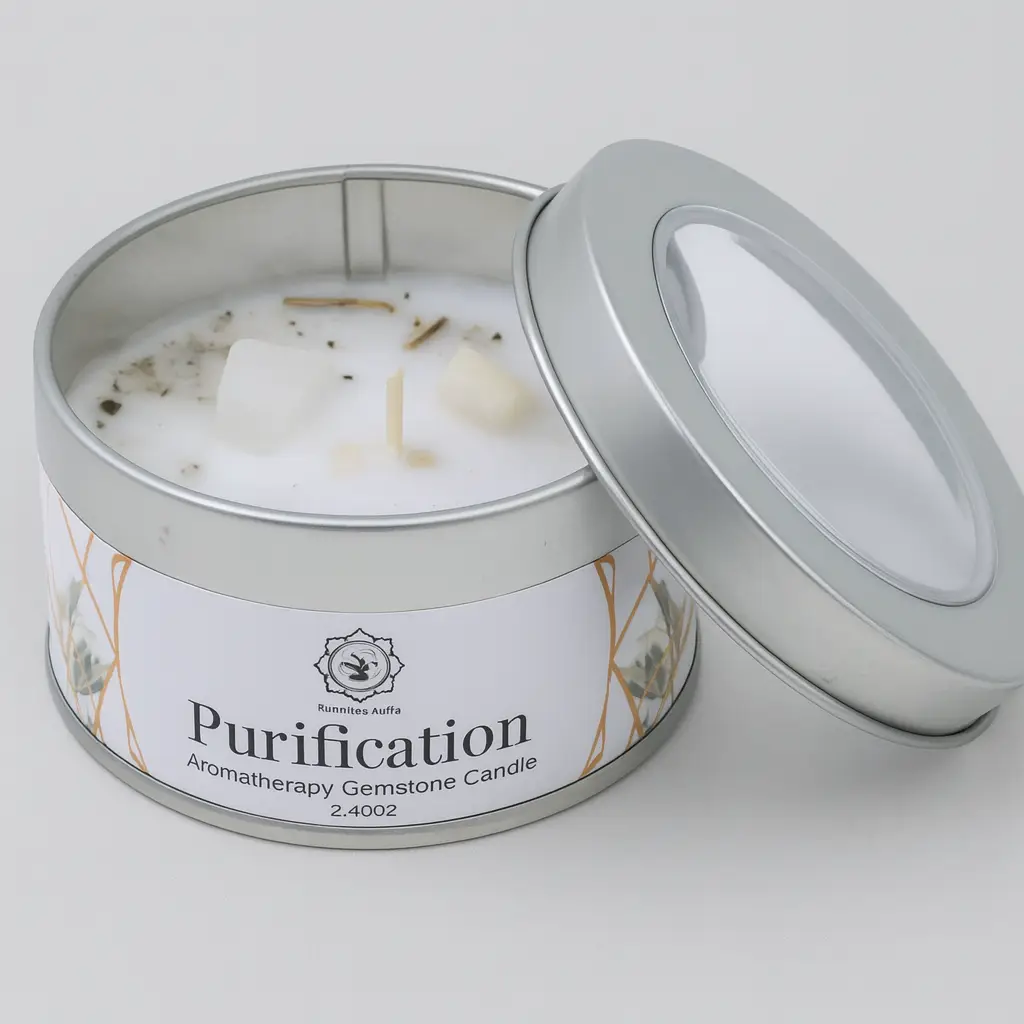 Bougie Sélénite – Purification (Sauge Blanche)
